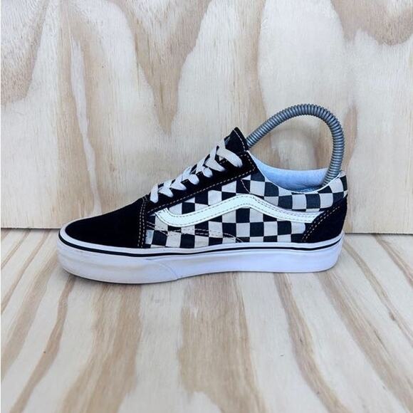 Vans Off The Wall -Old Skool Checkerboard -Sneakers -Black/White -Women's - 5.5 - Picture 4 of 9